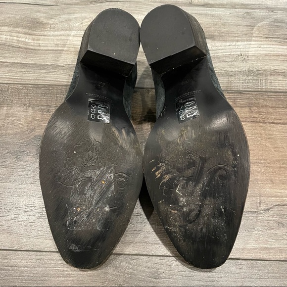 Free People Black Leather Suede Toluca Western Mules US 7 EU 37 - Picture 5 of 9